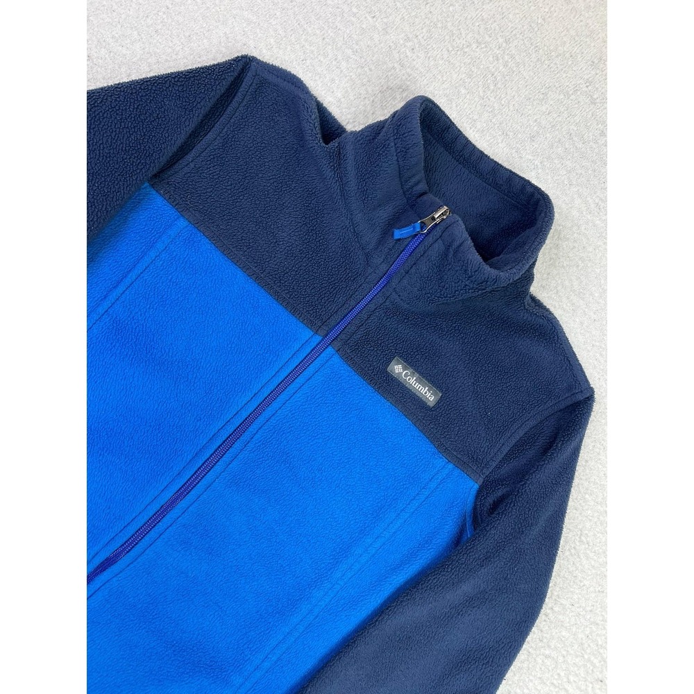 Columbia Fleece Jacket Youth XL 18/20 Blue Colorblock Omni Heat Full Zip - Picture 3 of 10